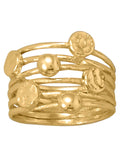 Six Row Stacked Ring 14k Gold-plated Sterling Silver