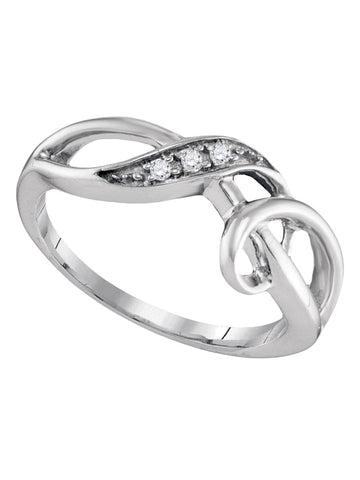 Sterling Silver Diamond Swirl Ring .03 CTW Rhodium on Sterling Silver