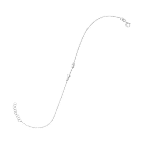 Arrow Ankle Bracelet Anklet Chain Sterling Silver Adjustable Length, 11
