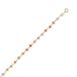 14k Yellow Gold-plated Pink Opal Anklet Adjustable