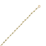 14k Yellow Gold-plated Green Peridot Anklet Adjustable