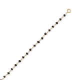 Black Spinel Anklet Adjustable Length Gold-plated