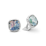 Ancient Roman Glass Sterling Silver Cuff Links