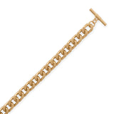 Gold Tone Curb Chain Toggle Bracelet 10.5mm Width