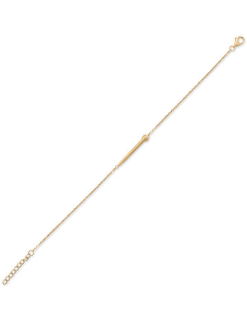 Finishing Nail Bracelet 14k Gold-plated Silver Adjustable Length