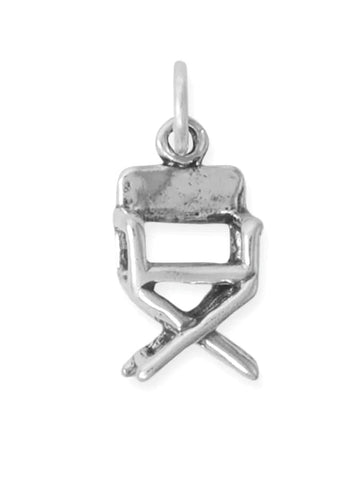 Director's Chair Charm Movie Theater Sterling Silver