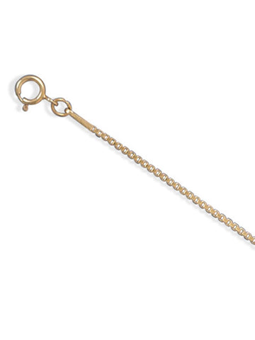 Box Chain Necklace 1mm Width 14K Yellow Gold-filled - Made in the USA