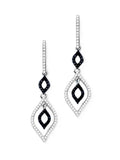 10k White Gold Marquise 1/2 Carat Diamond Hoop Earrings with Removable Dangle