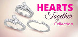 Hearts Together Diamond Engagement Ring 14k White Gold 1/2 CTW 16 Diamonds, 5