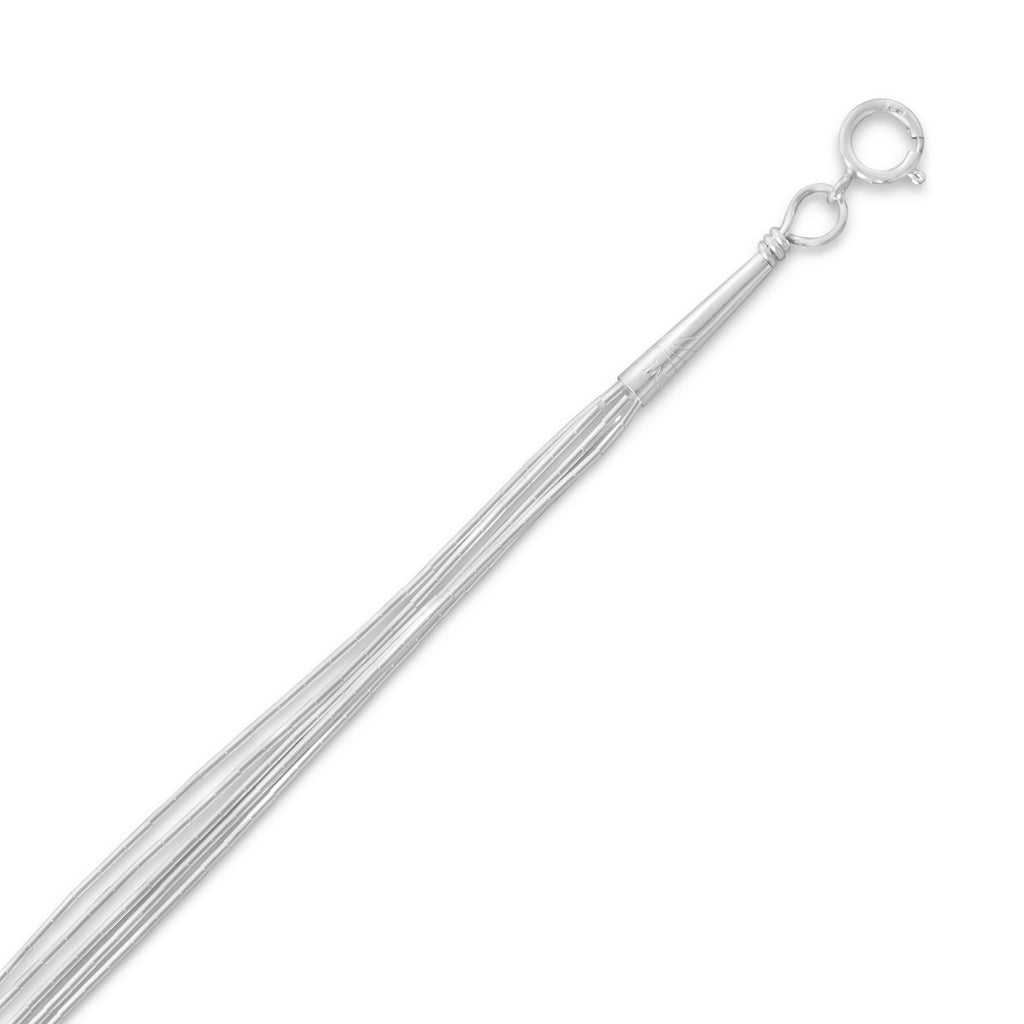 5-Strand Liquid Silver Necklace Sterling Silver - Made in the USA