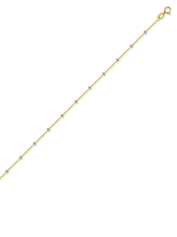 14k Two-tone Gold Satellite Chain Necklace 025 Gauge