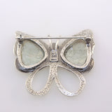 Ancient Roman Glass Multicolor Butterfly Pin or Pendant Sterling Silver