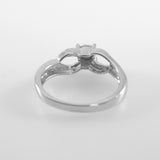 Genuine Diamond Ring with Infinity Design 10k White Gold 1/8 CTW
