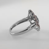 Blue and White Diamond Ring Quilt Pattern 10k White Gold 1/4 CTW