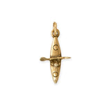 AzureBella Jewelry Kayaker Boat Kayak Charm Water Sports 3D Gold-plated Sterling Silver