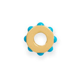 Gold-plated Wheel Bead Charm with Imitation Turquoise