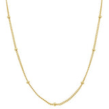 Gold-plated Silver Satellite Station Chain Choker Necklace Adjustable