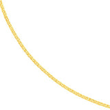 14k Yellow Gold Square Wheat Chain Necklace 0.85mm 020 Gauge