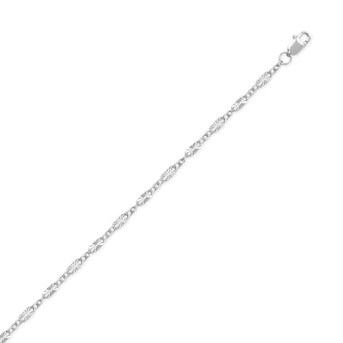 Sterling Silver Starburst Chain Necklace 2.5mm Width - Made in the USA