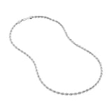 14k White Gold Light Rope Chain, 20-inches