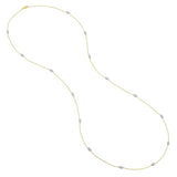 Gold-plated and Sterling Silver Diamond-cut Bead Station Necklace, 36-inch