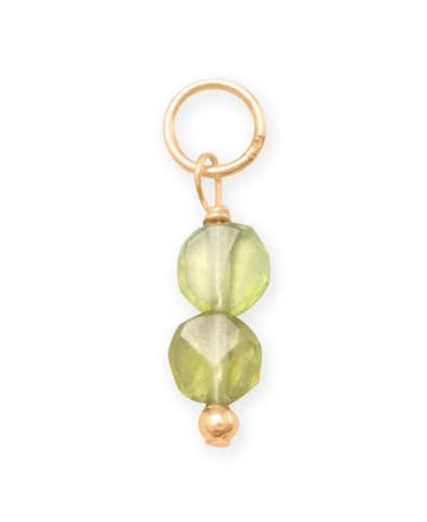 AzureBella Jewelry 14k Gold-Filled Peridot August Birthstone Bead Charm