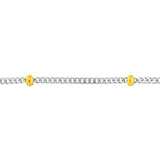 Saturn Satellite Curb Chain Necklace Two-tone Sterling Silver and 14k Gold-plated