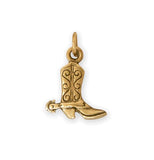 AzureBella Jewelry Cowboy Boot Charm 14k Gold Plated Sterling Silver, Made in the USA