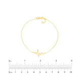 14k Yellow Gold Heartbeat Chain Bracelet - Adjustable Length