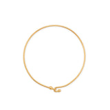 Bangle Bracelet with Hook and Beaded Ends Gold-plated Sterling Silver