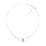 Virgin Mary Catholic Charm Necklace Rhodium Plated Sterling Silver