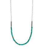 Stabilized Turquoise Bead Necklace with Chain Handmade in the USA