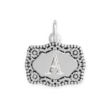Belt Buckle Charm Oxidized Sterling Silver, Engraveable