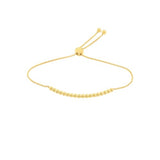 14k Yellow Gold Bolo Bracelet with Beads Adjustable