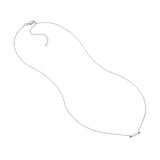 14k White Gold and Two Genuine Sapphire Stones Bar Necklace Adjustable Length