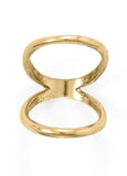 Double Band Knuckle Ring Plain Gold-plated Sterling Silver