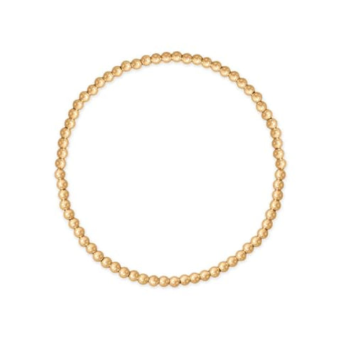 Yellow Gold-filled 3mm Bead Stretch Bracelet Made in the USA