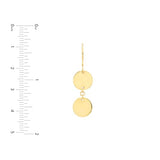 14K Yellow Gold High Polish Double Disk Earrings