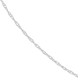 10k White Gold Rope Chain Necklace .07mm