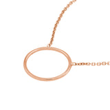 14k Rose Gold Open Circle Necklace Adjustable Length