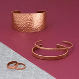 Hammered Finish Copper Cuff Bracelet 3.2mm width - Made in the USA