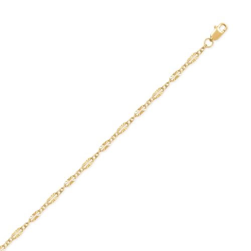 14K Yellow Gold-filled Starburst Chain Necklace 2.5mm Width - Made in the USA