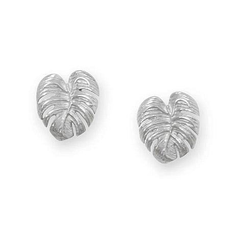 Sterling Silver Palm Leaf Stud Earrings
