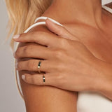 14k Yellow Gold Curb Chain Ring with Plain ID Plate Tag