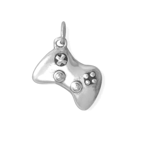 Video Game Controller Charm 3D Design Sterling Silver