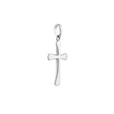 14k White Gold Solid Cross Pendant, Pendant Only - High Polish