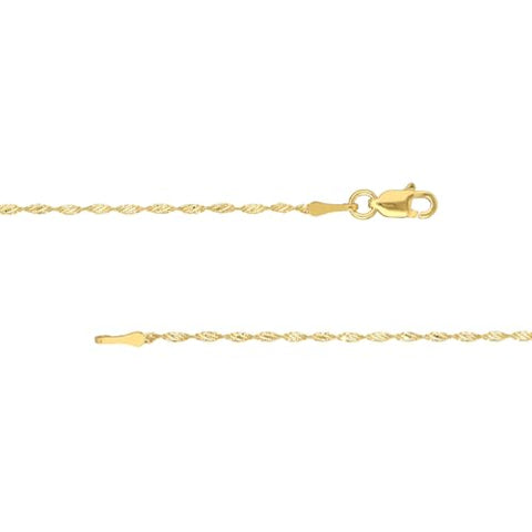 14k Yellow Gold Dorica Twist Sparkle Chain, 24-inch