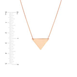 14k Rose Gold Triangle Pendant Necklace Adjustable Length