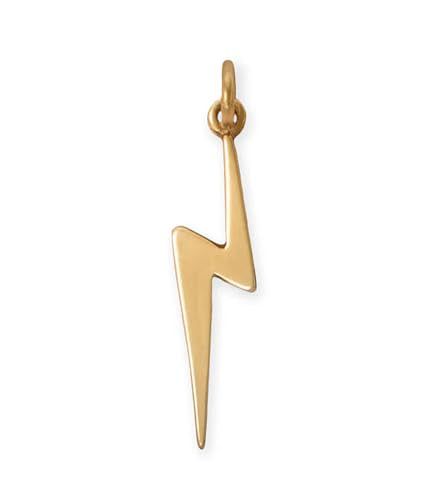 AzureBella Jewelry Lightning Bolt Charm Gold-plated Sterling Silver