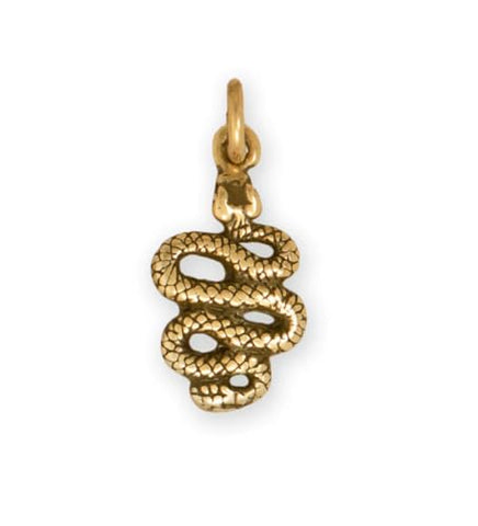 AzureBella Jewelry Snake Charm Gold Plated Sterling Silver